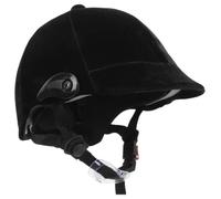 Casco Equestre Regolabile, Protezione Compatta Nera | Polipropilene Robusto, Imbottitura Interna Completa, Cinghia Mentoniera Regolabile, Ventilazione su Bordo e Sommità