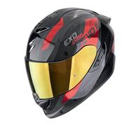 Casco EXO-1400 EVO 2 CARBON AIR PLATTED Nero Rosso SCORPION - UE: S