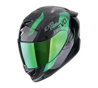 Scorpion EXO-1400 Evo II Carbon Air Platted Casco, nero-verde, taglia S per maschi