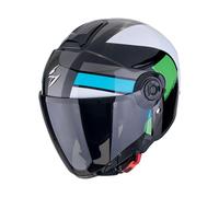 Scorpion EXO-City II Blur, casco aperto S male Nero/Bianco/Verde/Blu