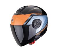 Scorpion Casco da moto jet EXO-CITY II Vita Nero/Blu/Arancione Taglia L