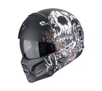Scorpion EXO Combat II Genesis Casco Jet, nero-bianco-arancione, taglia XL per maschi