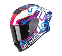Scorpion Casco integrale da moto EXO-R1 EVO II Air Cornering Bianco-Blu-Rosa Taglia M