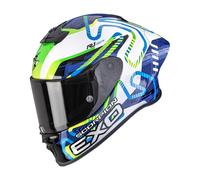 Scorpion Casco integrale da moto EXO-R1 EVO II Air Cornering bianco-blu-verde L
