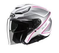 HJC F31 Ludi Casco Jet, nero-grigio-argento, taglia XL per maschi