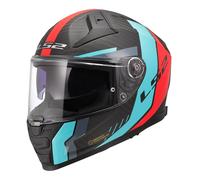 Casco FF811 VECTOR 2 CARBON GRID Rosso Cyan Opaco LS2 - UE: L