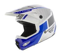 Fly Racing Kinetic Drift Casco Motocross, grigio-bianco-blu, taglia L