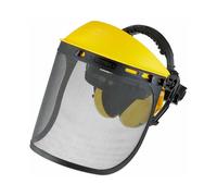 Casco forestale, casco protettivo con visiera per operatori di motosega, visiera a rete per la protezione durante il taglio e la potatura, v