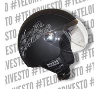 Casco Harley Davidson ecopelle visiera aviatore personalizzato in pelle s m l xl
