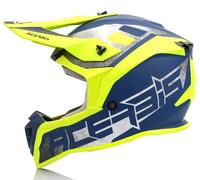 CASCO HELMET MOTO CROSS ENDURO ACERBIS LINEAR GIALLO BLU OPACO TG S