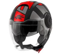 CASCO HELMET MOTO JET KAPPA KV37 STYLE NERO TITANIO ROSSO OPACO TG S