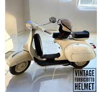 CASCO HELMET VINTAGE PELLE compatibile Lambretta Moto d'epoca RETRÓ