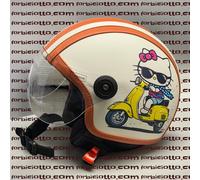 CASCO HELMET VINTAGE PERSONALIZZABILE Colori Scritte In Pelle Hello Kitty Vespa