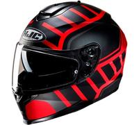 HJC C70N Holt Casco, nero-grigio-rosso, taglia L per maschi