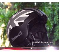 CASCO IN PELLE VINTAGE VESPA TRIUMPH BONNEVILLE UNION JACK BANDIERA INGLESE