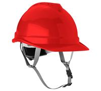 Casco industriale con mentoniera, rosso