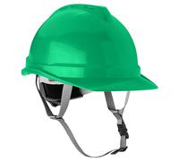 Casco industriale con mentoniera, verde