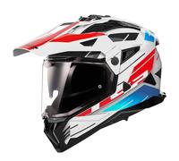 Casco Integrale Adventure LS2 MX702 Pioneer II Namib Bianco Lucido Blu Rosso XL