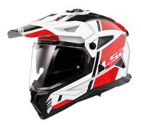 Casco Integrale Adventure LS2 Pioneer II Bianco Lucido Rosso XL