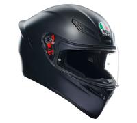 AGV - K1 S E2206, Casco Moto Integrale ECE, Stile Racing con Spoiler Aerodinamico, Prese d'Aria e Visiera Antigraffio, Campo Visivo 190°, Predisposizione Interfono, Nero opaco, XL