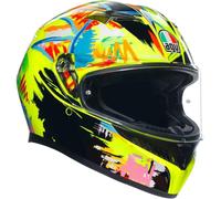 Casco integrale AGV K3 E2206 Rossi Winter Test 2019 Nero Giallo Taglia S