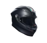 AGV - K6 S E2206 MPLK, Casco Moto Integrale Stradale Racing in Fibra Carboaramidica, Leggero, Aerodinamico, Visiera Panoramica Antigraffio, Interni Rimovibili, Predisposizione Pinlock, Nero Opaco, XXL