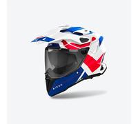 Airoh Commander 2 Reveal Casco da motocross, bianco-rosso-blu, taglia M