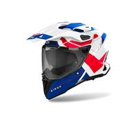 Airoh Commander 2 Reveal Casco da motocross, bianco/blu/rosso, Taglia XXL (63)