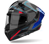 CASCO INTEGRALE AIROH MATRYX COMPOSITO CARBON SUN VISOR ROCKET BLU ROSSO