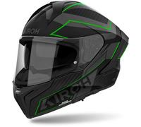 CASCO INTEGRALE AIROH MATRYX COMPOSITO CARBON SUN VISOR VERDE KAWASAKI