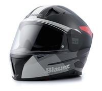Casco Integrale Blauer Jet NF01 Naca Full Face grafica A Nero Rosso H136 (M)