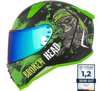 Casco Integrale Broken Head Jack S. V2 Pro Verde + Visiera Verde Riflettente