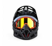 Casco Integrale con Occhiali Regolabile Casco da Downhill Lavabile per Ciclista