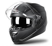 Casco integrale con visiera parasole | Caschi integrali per casco moto | Casco moto casco integrale casco ciclomotore ECE 22.06 | Ventilazione del mento e della testa | per donne e uomini | Nero (M)