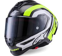 Casco integrale da moto Alpinestars Supertech R10 Arius nero-giallo fluo-bianco XS