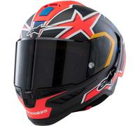 Casco integrale da moto Alpinestars Supertech R10 Limited Edition Jack Miller Carbonio opaco Rosso-Blu-Giallo-Bianco S