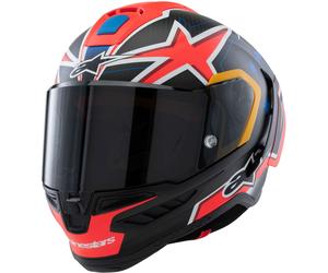 Casco integrale da moto Alpinestars Supertech R10 Limited Edition Jack Miller Carbonio opaco Rosso-Blu-Giallo-Bianco 2XL