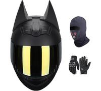 Casco Integrale Da Moto Con Visiera E Orecchie Di Gatto, Omologato ECE 22.06 Per Adulti, Uomo E Donna, Adatto A Tutte Le Stagioni. T,M/(54~56cm)
