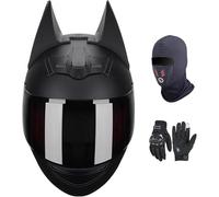 Casco Integrale Da Moto Con Visiera E Orecchie Di Gatto, Omologato ECE 22.06 Per Adulti, Uomo E Donna, Adatto A Tutte Le Stagioni. R,M/(54~56cm)