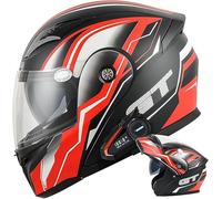 Casco Integrale Da Moto Con Visiera Parasole A Scomparsa, Bluetooth, Omologato ECE 22.06, Unisex Per Adulti, Ideale Per Gare, Turismo E Cruiser. 3,M/(57~58cm)