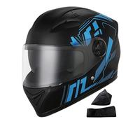 Casco integrale da moto, doppia visiera parasole, protezione ventilata | Casco integrale da moto con guscio in polipropilene, fodera in schiuma, doppia visiera trasparente e parasole, ventilazione
