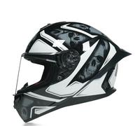 Casco integrale da moto estivo per uomo e donna leggero 1500 g in ABS con protezione UV visiera parasole e ventilazione Bianco XL/61-62cm