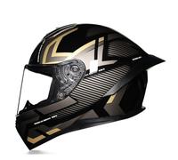 Casco integrale da moto estivo per uomo e donna leggero 1500 g in ABS con protezione UV visiera parasole e ventilazione Black XXL/63-64cm