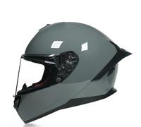 Casco integrale da moto estivo per uomo e donna leggero 1500 g in ABS con protezione UV visiera parasole e ventilazione Grigio XL/61-62cm