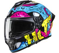 Casco integrale da moto HJC C71 Squeeze MC28 blu-giallo-rosa XS