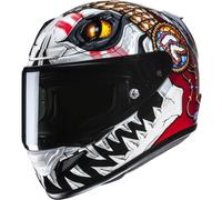 Casco integrale da moto HJC RPHA 12 Skully MC1 bianco-rosso XS