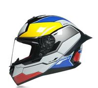 Casco integrale da moto leggero con visiera parasole e calotta ventilata in ABS per uomo e donna ideale per l'estate Giallo L/59-60cm
