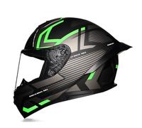 Casco integrale da moto leggero con visiera parasole e calotta ventilata in ABS per uomo e donna ideale per l'estate Verde M/57-58cm