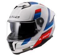 Casco integrale da moto LS2 FF808 Stream II Vintage bianco-blu-rosso S