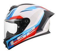 Casco integrale da moto LS2 FF820 Rapid III Hyper Bianco-Blu-Rosso lucido S